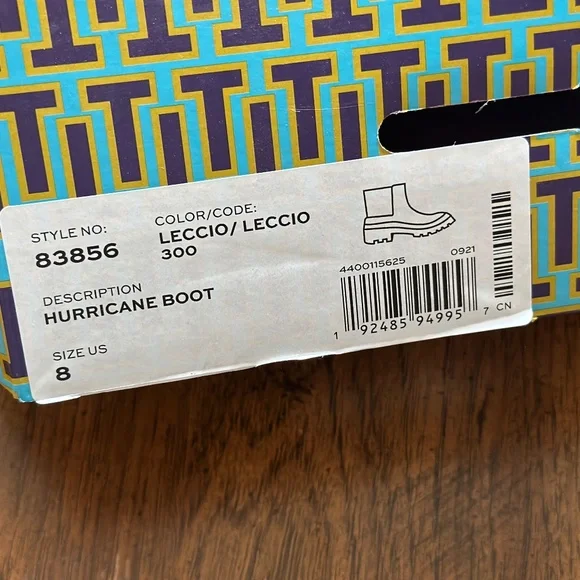 Tory Burch Rubber Hurricane Booties Boots, Leccio Green, 8, NEW - Picture 7 of 7